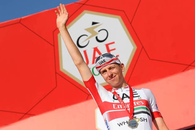 Photo LaPresse - Fabio Ferrari February 27, 2020 Abu Dhabi (United Arab Emirates) Cycling UAE Tour 2020 - Al Ain Water Stage 5 - From Al Ain to Jebel Hafeet - 100,66 miles In the pic: 1 - Tadej Pogacar,  Copyright: xFabioxFerrari LaPresse LaPresse x
