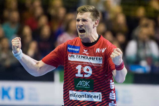 27.02.2020, xfrx, Handball HBL 1.Bundesliga, Fuechse Berlin - HSG Nordhorn-Lingen emspor, v.l. Luca de Boer (HSG Nordhorn-Lingen) (DFL DFB REGULATIONS PROHIBIT ANY USE OF PHOTOGRAPHS as IMAGE SEQUENCES and or QUASI-VIDEO) Berlin *** 27 02 2020, xfrx, Handball HBL 1 Bundesliga, Fuechse Berlin HSG Nordhorn Lingen emspor, v l Luca de Boer HSG Nordhorn Lingen DFL DFB REGULATIONS PROHIBIT ANY USE OF PHOTOGRAPHS as IMAGE SEQUENCES and or QUASI VIDEO Berlin