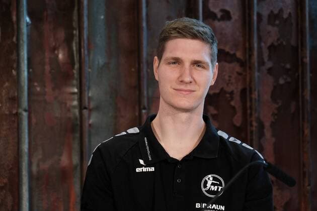 28.02.2020 xkhx Melsungen Handball-Bundesliga Saison 2019 2020 MT Melsungen stellt den neuen Trainer vor Finn Lemke (6, MT Melsungen)