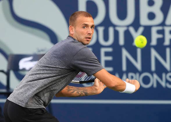Daniel Evans (GBR) Tennis - Dubai Duty Free Tennis Championships - ATP, Tennis Herren - Dubai Duty Free Tennis Stadium - Dubai - - United Arab Emirates - 28 February 2020. Copyright: xJuergenxHasenkopfx