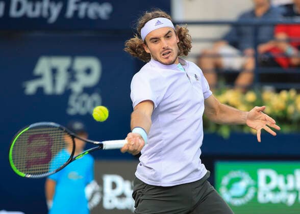 Stefanos Tsitsipas Tennis - Dubai Duty Free Tennis Championships - ATP, Tennis Herren - Dubai Duty Free Tennis Stadium - Dubai - - United Arab Emirates - 28 February 2020. Â Copyright: xJuergenxHasenkopfx