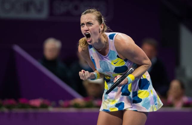 Sport Bilder des Tages February 28, 2020, Doha, QATAR: Petra Kvitova of the Czech Republic in action during the semi-final of the 2020 Qatar Total Open WTA, Tennis Damen Premier 5 tennis tournament against Ashleigh Barty of Australia 2020 Qatar Total Open, Tennis, Doha, Qatar, Feb 28 - ZUMAa181 20200228_zaa_a181_088 Copyright: xRobxPrangex