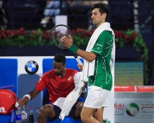 Sport Bilder des Tages Novak Djokovic (SRB) Tennis - Dubai Duty Free Tennis Championships - ATP, Tennis Herren - Dubai Duty Free Tennis Stadium - Dubai - - United Arab Emirates - 28 February 2020. Copyright: xJuergenxHasenkopfx