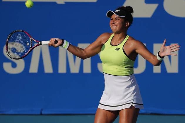 British tennis player Heather Watson returns a ball against the Chinese Xiyu Wang, during a game of the Mexican Tennis Open held in Acapulco, Guerrero state, Mexico, 28 February 2020. Mexican Tennis Open in Acapulco !ACHTUNG: NUR REDAKTIONELLE NUTZUNG!  Copyright: xDavidxGuzmánx MEX6463 20200229-637185382146987402