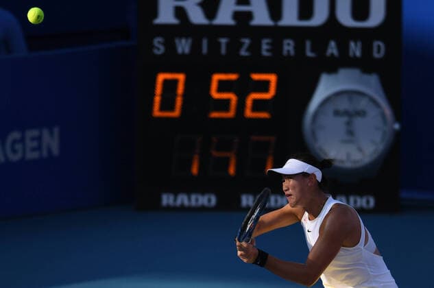 (200229) -- ACAPULCO, Feb. 29, 2020 -- Wang Xiyu of China hits a return during the women s singles semifinal match between Wang Xiyu of China and Heather Watson of Britain at the 2020 WTA, Tennis Damen Mexican Open tennis tournament in Acapulco, Mexico, Feb. 28, 2020. ) (SP)MEXICO-ACAPULCO-TENNIS-WTA-MEXICAN OPEN-SEMIFINALS XinxYuewei 
