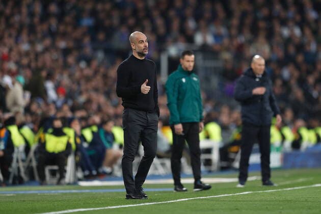 Josep Guardiola (ManC), FEBRUARY 26, 2020 - Football Soccer : UEFA Champions League Round of 16 1st leg match between Real Madrid CF 1-2 Manchester City FC at the Santiago Bernabeu Stadium in Madrid, Spain. Noxthirdxpartyxsales (97386757st)