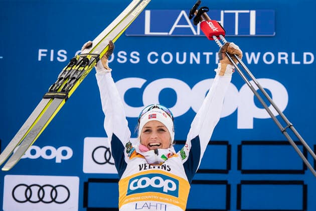2020 Bilder des Jahres, Sport 02 Februar Sport Themen der Woche KW09 200229 Therese Johaug of Norway celebrates after the women?s 10 km classic technique interval start during the FIS Cross-Country World Cup on February 29, 2020 in Lahti. Photo: Johanna Lundberg Bildbyran 136123 bbeng världcupen skidor langrenn cross country skiing dam women 10km jubel *** 200229 Therese Johaug of Norway celebrates after the women?s 10 km classic technique interval start during the FIS Cross Country World Cup on February 29, 2020 in Lahti Photo Johanna Lundberg Bildbyran 136123 bbeng världcupen skidor langrenn cross country skiing dam women 10km jubel,  Copyright: JOHANNAxLUNDBERG BB200229JL054