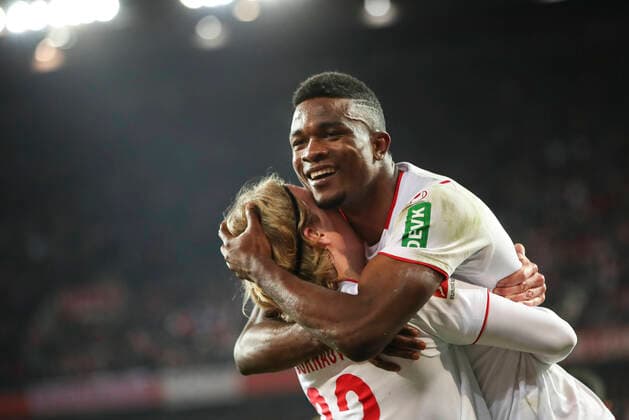 2020 Bilder des Jahres, Sport 02 Februar Sport Themen der Woche KW09 Sport Bilder des Tages 1. Fussball-Bundesliga; 1. FC Koeln - FC Schalke 04, 29.02.2020 Tor zum 2:;0 durch Jhon Cordoba (1. FC Koeln, 15) - 1.FC Koeln vs. FC Schalke 04 am 29.02.2020 im RheinEnergieStadion in Koeln (Nordrhein-Westfalen). DFL REGULATIONS PROHIBIT ANY USE OF PHOTOGRAPHS AS IMAGE SEQUENCES AND OR QUASI-VIDEO. *** 1 Football Bundesliga 1 FC Koeln FC Schalke 04, 29 02 2020 Goal to 2 0 by Jhon Cordoba 1 FC Koeln, 15 1 FC Koeln vs FC Schalke 04 on 29 02 2020 at the RheinEnergieStadion in Koeln North Rhine-Westphalia DFL REGULATIONS PROHIBIT ANY USE OF PHOTOGRAPHS AS IMAGE SEQUENCES AND OR QUASI VIDEO Copyright: xBEAUTIFULxSPORTS AxelxKohringx