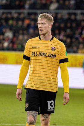 Simon Makienok Christoffersen. 28.02.2020, Fussball, GER, 2. Bundesliga, 2.BL, Saison 2019 20, 24. Spieltag, SSV Jahn Regensburg - SG Dynamo Dresden 1:2 (0:0), Arena Regensburg, SSV Jahn Regensburg vs. SG Dynamo Dresden