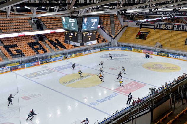 29.02.2020, Lugano, Corner Arena, Ice hockey, Eishockey NL: HC Lugano - HC Ambri-Piotta, Game played with closed doors Lugano Corner Arena Tessin Switzerland Copyright: xJustPictures.ch AndreaxBrancax