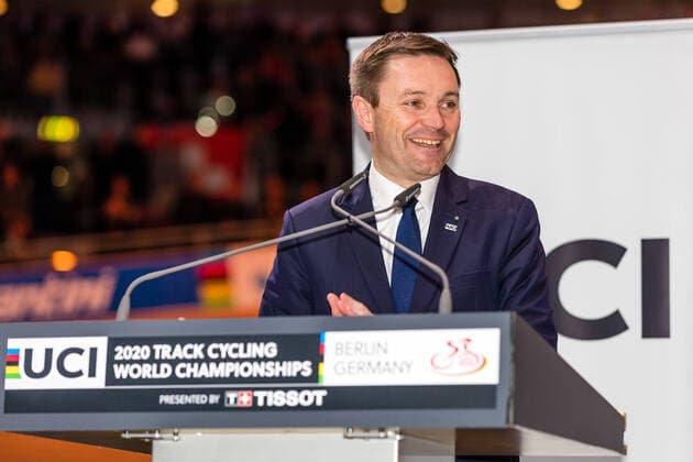 01.03.2020, Berlin, Berlin: 2020 Track cycling, Rad, Radsport, Bahnrad, Bahn World Championships: Die im Juni 2018 verünglückte Bahnradsprinterin Kristina Vogel - mehrfache Olympiasiegerin, Welt-, Europa- und Deutsche Meisterin - bekommt vom Präsidenten des Rad-Weltsportverbandes (UCI), David Lappartient, die UCI-Merit überreicht. UCI Merit ist die höchste Auszeichnung der UCI. 2020 Track Cycling World Championships Berlin Copyright: xEibner-Pressefotox EP_Ham