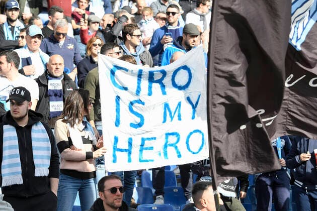 IPP20200229 Football - soccer: Serie A, Lazio Rom - FC Bologna, Striscione tifosi laziali per Ciro Immobile (Verwendung nur in Deutschland - GERMANY ONLY) *** IPP20200229 Football soccer Serie A, Lazio Rom FC Bologna, Striscione tifosi laziali per Ciro Immobile Use only in Germany GERMANY ONLY 