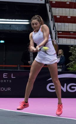 Margot Yerolymos (FRA) TENNIS : Open 6eme Sens - Palais des sports - Lyon - 01 03 2020 SandrineTHESILLAT Panoramic 