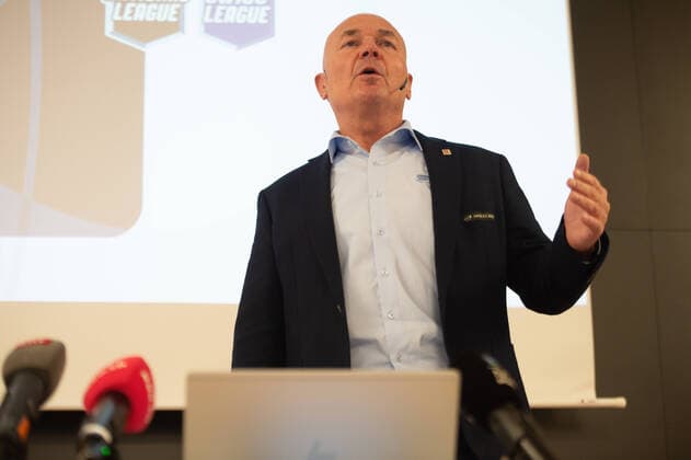 Medienkonferenz - Swiss Ice hockey, Eishockey Ittigen, 02.03.2020, Medienkonferenz Swiss Ice Hockey, die Liga informiert über den weiteren Saisonverlauf im Bezug auf den Coronavirus, Denis Vaucher (Director National League & Swiss League - Member of the Executive Board Swiss Ice Hockey)