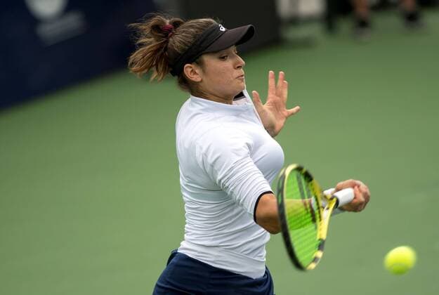 Caroline Dolehide of US in action against Belarusian tennis player Olga Govortsova, during a match of day 1 of the Monterrey Tennis Open, in Monterrey, Mexico, 02 March 2020. Tennis Open of Monterrey !ACHTUNG: NUR REDAKTIONELLE NUTZUNG!  Copyright: xMIGUELxSIERRAx AME158 20200303-637187982388320227