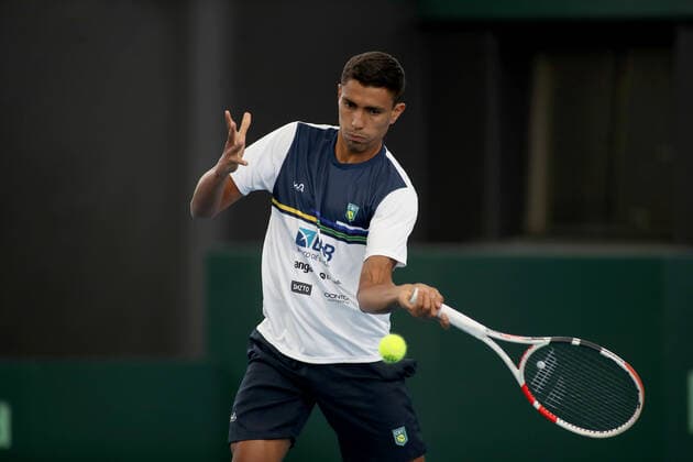 TENNIS DAVIS CUP PREVIEW ADELAIDE, Thiago Monteiro of Brazil during a Davis Cup preview media opportunity at Memorial Drive Tennis Centre in Adelaide, Tuesday, March 3, 2020. ( NO ARCHIVING, EDITORIAL USE ONLY, NO USE IN BOOKS WITHOUT CONSENT ADELAIDE SA AUSTRALIA  Copyright: xKELLYxBARNESx 20200303001453231643