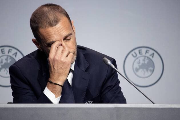 Bilder des Jahres 2020, Sport 03 März Sport Bilder des Tages UEFA president Aleksander Ceferin reacts as a journalist asks on coranovirus and the possible cancellation of Eurocup 2020 during a press conference, PK, Pressekonferenz following the annual UEFA Congress meeting at the Beurs van Berlage building in Amsterdam, Netherlands, 03 March 2020. The Eurocup 2020 is planned to be held in next June. UEFA Congress in Amsterdam !ACHTUNG: NUR REDAKTIONELLE NUTZUNG!  Copyright: xDavidxMoralesxUrbanejax GRAF576 20200303-637188424191188337