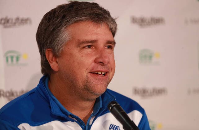 TENNIS - Davis Cup, AUT vs URU PREMSTAETTEN,AUSTRIA,03.MAR.20 - TENNIS - ITF Davis Cup, Austria vs Uruguay, preview, press conference, PK, Pressekonferenz Team URU. Image shows Enrique Perez Cassarino (URY). GEPAxpictures xAndreasxPranter