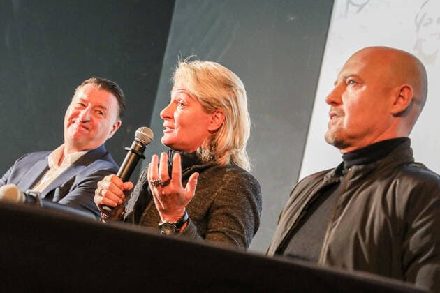 Edwin Weindorfer (CEO e-motion, Veranstalter), Barbara Rittner (Turnierdirektorin) und Adam SZPYT (Geschäftsführer bett1 - Haupt- und Titelsponsor), bett1 open, Grass Court Championships Berlin, Pressekonferenz, Berlin, 03.03.2020,