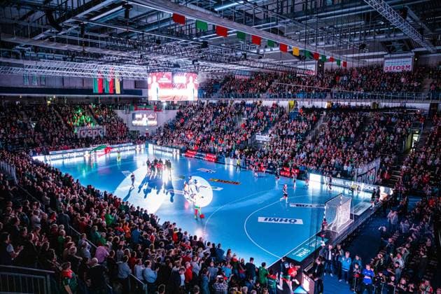 GETEC Arena waehrend der Saison 2019-2020 in der 1. Handball Bundesliga (Herren) zwischen SC Magdeburg und HC Erlangen in der GETEC Arena am 03.03.2020 in Magdeburg, Sachsen Anhalt, Deutschland *** GETEC Arena during the 2019 2020 season in the 1 Handball Bundesliga Men between SC Magdeburg and HC Erlangen in the GETEC Arena on 03 03 2020 in Magdeburg, Sachsen Anhalt, Germany