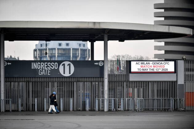 Photo Claudio Furlan - LaPresseMarch 01st, 2020 Milan (Italy)NewsEmpty stadiums due to coronavirus outbreakIn the pic: San Siro Stadium closed due to the coronavirus emergency, Milan - Genoa match postponed  Copyright: xClaudioxFurlan LaPressex