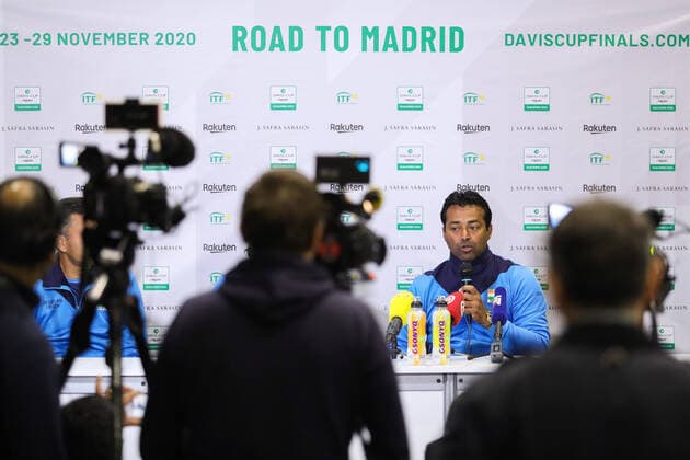 Davis Cup - India press conference, PK, Pressekonferenz Indian tennis player Leander Paes speak to the media during a press conference during the Davis Cup Qualifiers between Croatia and India in Zagreb, Croatia, on March 03, 2020. LukaxStanzl PIXSELL