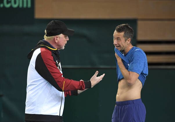 Davis Cup Qualifiers 2020 Germany - Belarus German Team: Boris Becker , Germany and Philipp Kohlschreiber , Germany