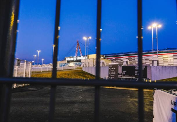 A view of the Juventus stadium. Italy closed all schools and universities until March 15. Italian government suspended the people access to all sporting events until April 3rd as part of measures against coronavirus COVID-19 . Serie A football matches will take place behind closed doors. Torino 04 03 2020 Juventus Stadium Photo Federico Tardito Insidefoto federicoxtardito