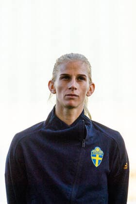 200304 Sofia Jakobsson during lineup ahead of the Algarve Cup match between Germany and Sweden on March 4, 2020 in Faro. Photo: Ludvig Thunman BILDBYRAN kod LT 35749 bbeng fotboll soccer football women dam algarve cup 2020 sverige sweden germany tyskland deutschland Copyright: LUDVIGxTHUNMAN BB200304LT114