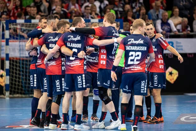 SG Flensburg-Handewitt vs MT Melsungen, LIQUI-MOLY Handball Bundesliga, 04.03.20; Flensburg Jubel nach Sieg Copyright: xBEAUTIFULxSPORTS MarioxM.xKobergx