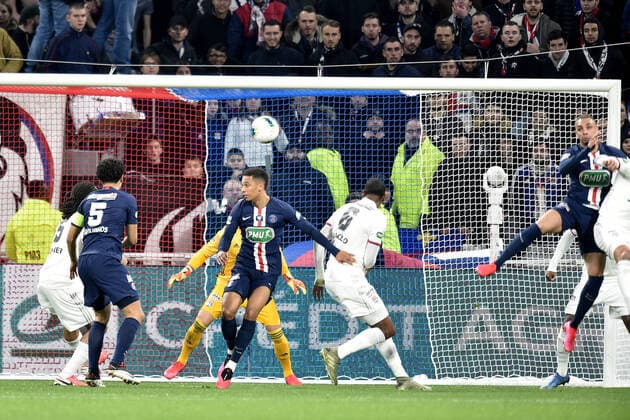 But de Layvin Kurzawa (psg) FOOTBALL : Olympique Lyonnais vs Paris Saint Germain - Coupe de France - 1 2 finale - 04 03 2020 FredericChambert Panoramic 