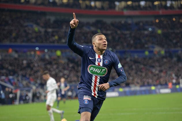 joie de Kylian MBappe (psg) FOOTBALL : Olympique Lyonnais vs Paris Saint Germain - Coupe de France - 1 2 finale - 04 03 2020 FredericChambert Panoramic 