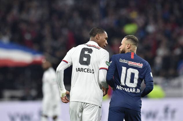 Marcelo (lyon) vs Neymar (psg) FOOTBALL : Olympique Lyonnais vs Paris Saint Germain - Coupe de France - 1 2 finale - 04 03 2020 FredericChambert Panoramic 