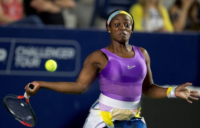 US tennis player Sloane Stephens in action against Canadian Leylah Fernandez during a game of the Monterrey Open, in Monterrey, Mexico, 4 March 2020. Monterrey Open !ACHTUNG: NUR REDAKTIONELLE NUTZUNG!  Copyright: xMiguelxSierrax AME1157 20200305-637189797073915190