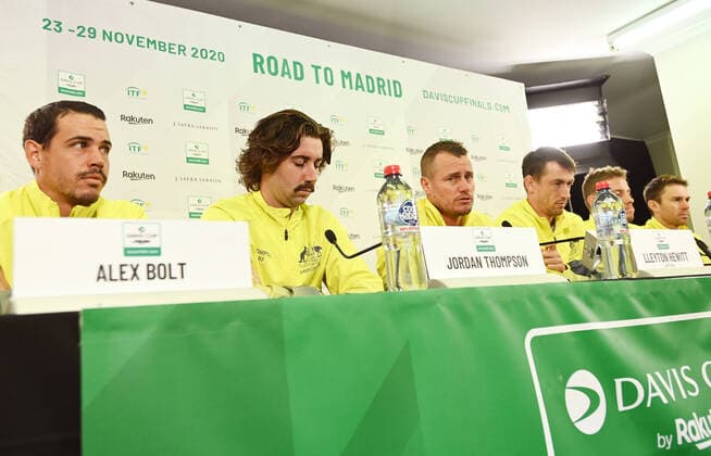 TENNIS DAVIS CUP DRAW, Australian players speak to the media during the official draw of the Davis Cup teams ahead of the Davis Cup qualifier between Australia and Brazil in Adelaide. Thursday, March 5, 2020. ( NO ARCHIVING, EDITORIAL USE ONLY, NO USE IN BOOKS WITHOUT CONSENT ADELAIDE SA AUSTRALIA  Copyright: xDAVIDxMARIUZx 20200305001453728708