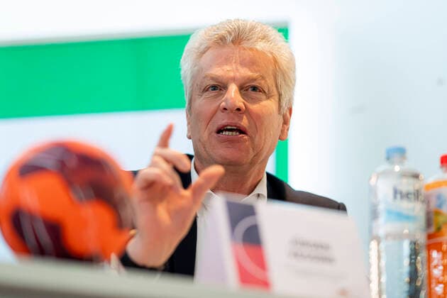 Handball, Frauen: EM 2020 Qualifikation, DHB Pressekonferenz, Deutschland vs. Slowenien Oberbürgermeister Jürgen Kessing Bietigheim-Bissingen Egetrans Arena Baden-Württemberg Deutschland