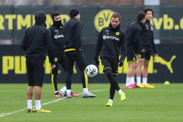 05.03.2020, Fussball, Saison 2019 2020, Training Borussia Dortmund, Mario Götze (Borussia Dortmund) Dortmund Vereinsgelände Borussia Dortmund NRW Deutschland xRHR-FOTO DEx *** 05 03 2020, Football, Season 2019 2020, Training Borussia Dortmund, Mario Götze Borussia Dortmund Dortmund Club grounds Borussia Dortmund NRW Germany xRHR FOTO DEx