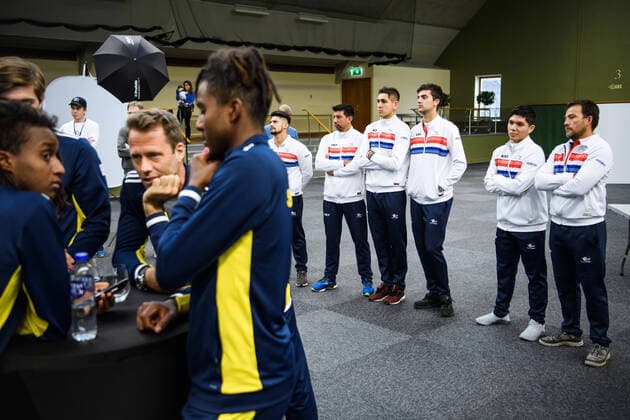 2020305 Team Chile and Team Sweden ahead of the draw ceremony on March 5, 2020 in Stockholm. Copyright: ERIKxSIMANDER BB200305BB363