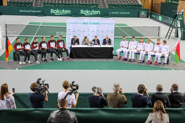 Team Deutschland und Weißrussland bei der Auslosung, Davis Cup Qualifikation 2020 - Deutschland vs. Weißrussland, Düsseldorf, 05.03.2020,