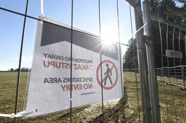 A part of the Vysocina Arena in Nove Mesto na Morave, South Moravia, Czech Republic, where the World Biathlon Cup will take place from March 5 to March 8, 2020, is seen on March 5, 2020. The cup will be held without the audience present in connection with the novel coronavirus outbreak. (CTKxPhoto JosefxVostarek) CTKPhotoP202003050688401 _JVO5620