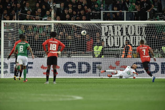 Jessy Moulin (saint etienne) FOOTBALL : AS Saint Etienne vs Stade Rennais - Coupe de France - 1 2 finale - 05 03 2020 FredericChambert Panoramic 