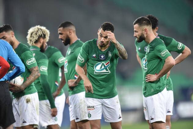Thimothee Kolodziejczak avec Franck Honorat (saint etienne) FOOTBALL : AS Saint Etienne vs Stade Rennais - Coupe de France - 1 2 finale - 05 03 2020 FredericChambert Panoramic 
