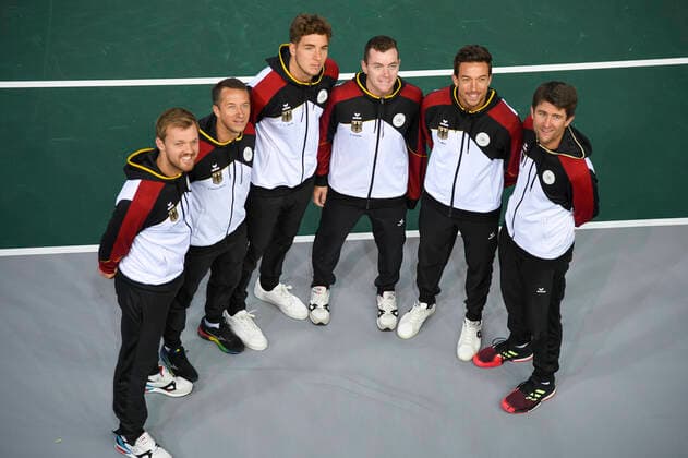 06.03.2020, GER, Davis Cup, Deutschland vs Weißrussland 06.03.2020, GER, Davis Cup, Deutschland vs Weißrussland , CASTELLO , Duesseldorf, im Bild picture shows das Deutsche Team
