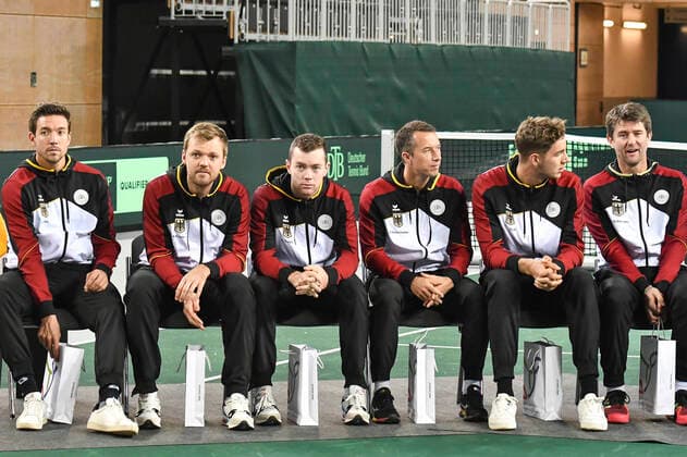 06.03.2020, GER, Davis Cup, Deutschland vs Weißrussland 06.03.2020, GER, Davis Cup, Deutschland vs Weißrussland , CASTELLO , Duesseldorf, im Bild picture shows das Deutsche Team