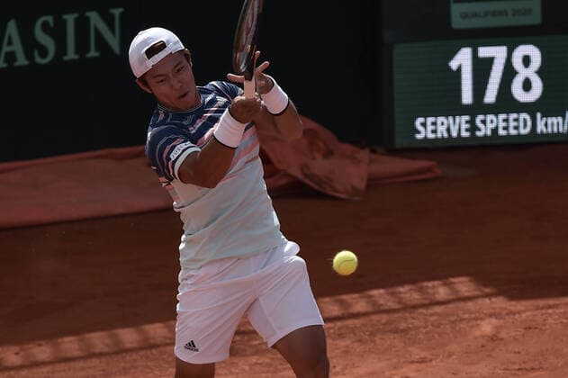 Photo LaPresse Tocco Alessandro March 6, 2020 Cagliari - Italy Tennis Davis Cup - Italy vs South Korea Fabio Fognini vs. Duckhee Lee In the pic Lee Duck-hee  Copyright: xAlessandroxTocco LaPressex