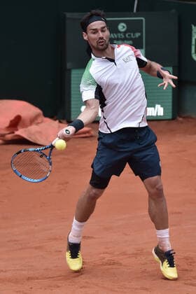 Photo LaPresse Tocco Alessandro March 6, 2020 Cagliari - Italy Tennis Davis Cup - Italy vs South Korea Fabio Fognini vs. Duckhee Lee In the pic Fabio Fognini Ita  Copyright: xAlessandroxTocco LaPressex