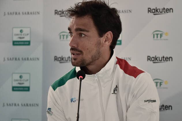 Photo LaPresse Tocco Alessandro March 6, 2020 Cagliari - Italy Tennis Davis Cup - Italy vs South Korea Fabio Fognini vs. Duckhee Lee - press conference, PK, Pressekonferenz In the pic Fabio Fognini Ita  Copyright: xAlessandroxTocco LaPressex