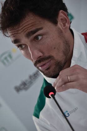Photo LaPresse Tocco Alessandro March 6, 2020 Cagliari - Italy Tennis Davis Cup - Italy vs South Korea Fabio Fognini vs. Duckhee Lee - press conference, PK, Pressekonferenz In the pic Fabio Fognini Ita  Copyright: xAlessandroxTocco LaPressex
