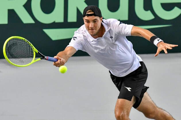 06.03.2020, GER, Davis Cup, Deutschland vs Weißrussland 06.03.2020, GER, Davis Cup, Deutschland vs Weißrussland , CASTELLO , Duesseldorf, im Bild picture shows Jan-Lennard Struff (GER)