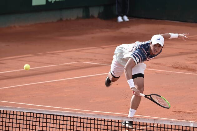 Photo LaPresse Tocco Alessandro March 6, 2020 Cagliari - Italy TennisDavis Cup - Italy vs South Korea Gianluca Mager (ITA) vs Nam Ji sung (KOR) In the pic: Nam Ji sung  Copyright: xLaPresse AlessandroxToccox